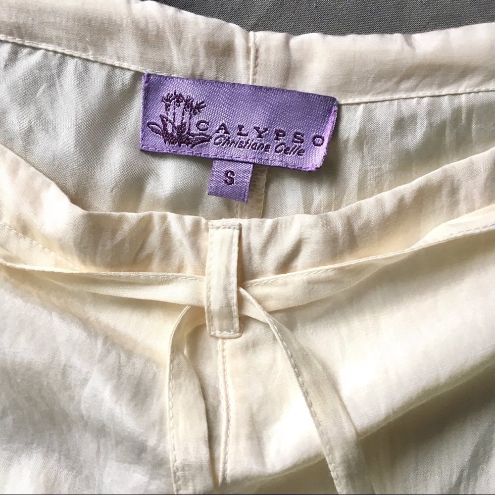 Calypso Silk Cream Drawstring Pant - image 6